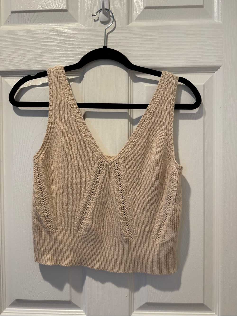 Banana Republic Taupe Knit V-Neck Crop Tank